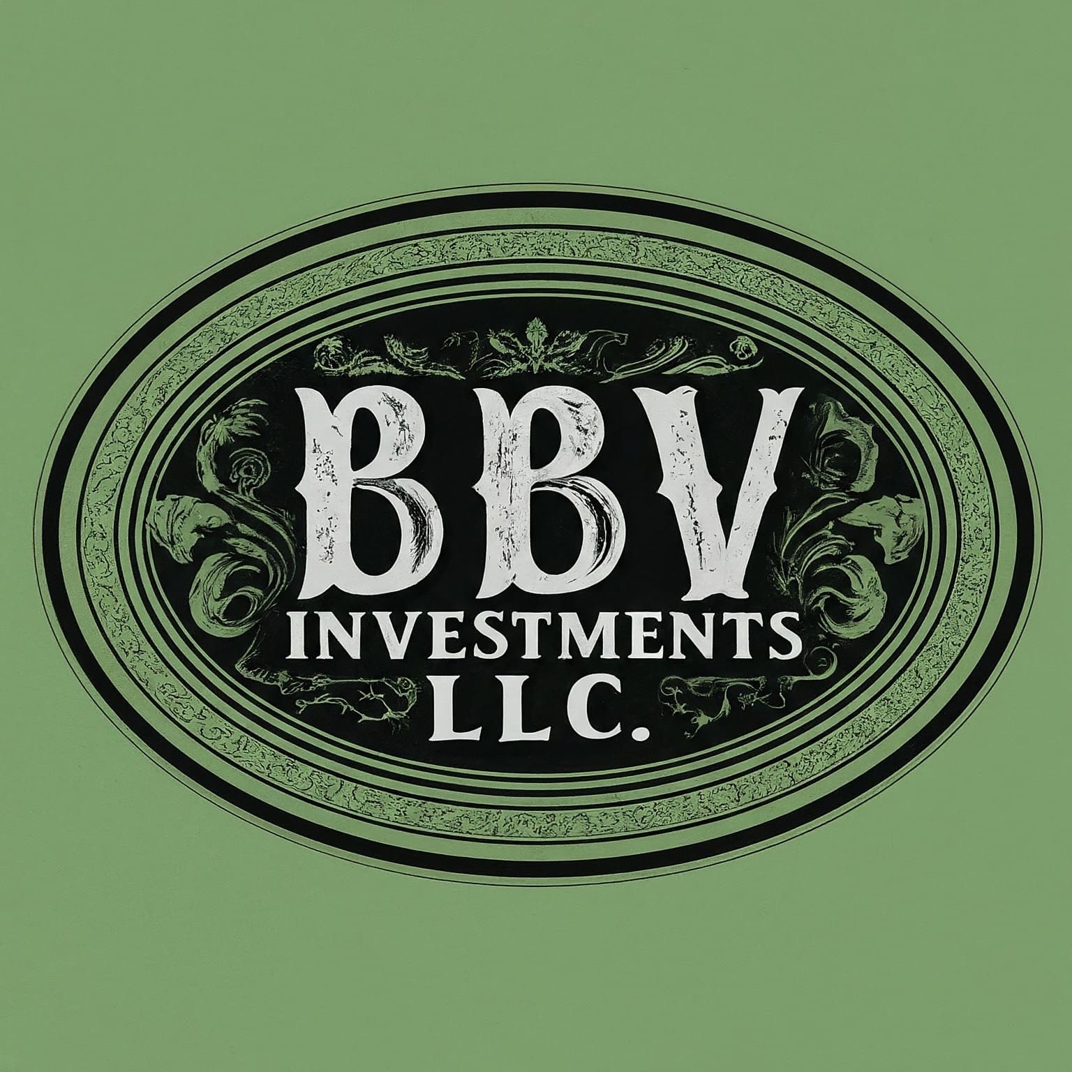 A green background with the bbv investments logo.